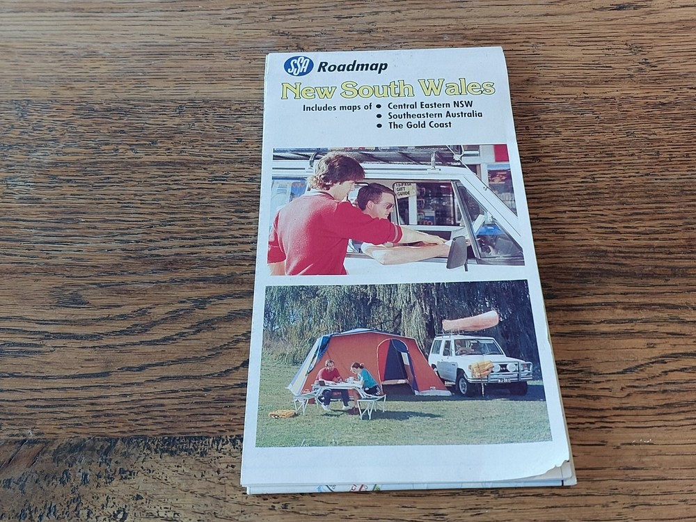 SSA Roadmap NSW, Gold Coast CMA Service Stations Of Australia Vintage Map