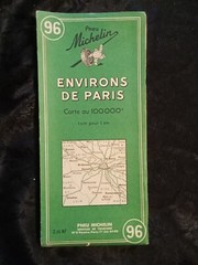 Michelin – 1967 – Foldable & Reversible Sheet Map 96 – Environs De Paris France