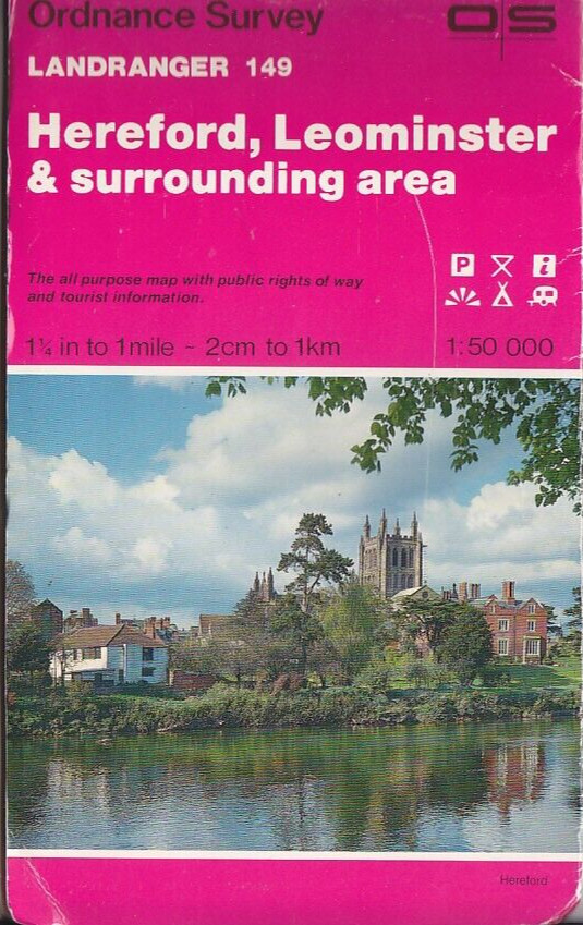 Ordnance Survey 1:50,000 Map Landranger Sheet 149 Hereford, Leominster & area