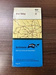 WEST RIDING Leeds York Burnley Halifax Bartholomew Half Inch Map Sheet 32 1967