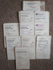 LUDLOW HEREFORD ABERGAVENNY, LANDRANGER OS ORDNANCE SURVEY MAPS JOB LOT BUNDLE