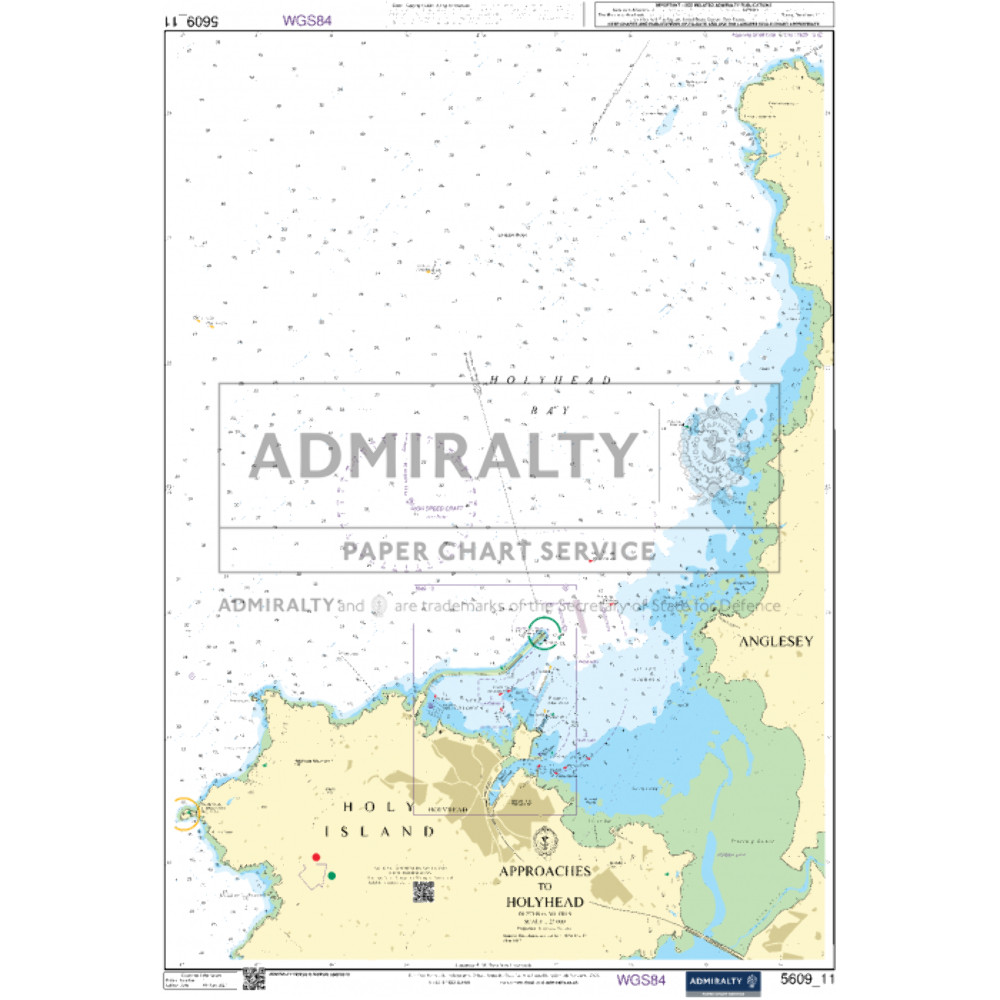 Admiralty Small Craft Chart 5609_11: Approaches to Holyhead