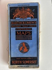 Vintage Bartholomew’s Half Inch Paper Map, Sheet 7, North Somerset