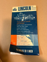 Classic Retro 1970s RAC Map of Lincoln incl town plans of Grimbsy