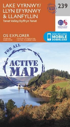 Lake Vyrnwy and Llanfyllin, Tanat Valley (Map) OS Explorer Active Map