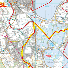 (G116) Map of Twickenham TW Postcode Sectors, Poster of Twickenham Postcodes
