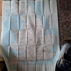 Vintage Geographia Map England & Wales, Paper Map