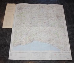 Ordnance Survey – One Inch Cloth Map – Taunton & Lyme Regis – Sheet 177 – 1960