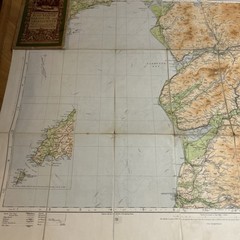 BARMOUTH & ABERYSTWYTH Ordnance Survey CLOTH Half Inch Sheet 15 1913 1929 rev
