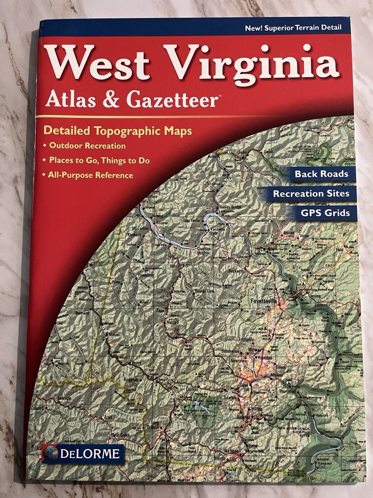 DeLorme West Virginia Atlas & Gazetteer Like New