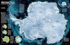 National Geographic Antarctica Satellite Wall Map – Lamin- 0792250125, Maps, map