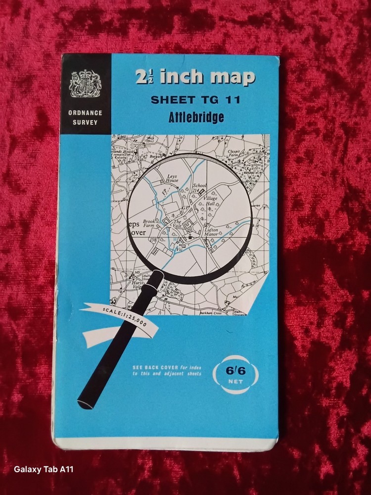 Vintage 1960s Ordnance Survey 2 Inch Map TG11 Attlebridge Norfolk OS 1:25