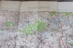 War Office issue Belgium cloth fold-out map, April 1916. Valenciennes 12.