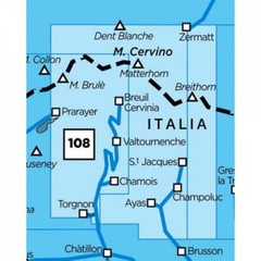 Italy Cervino Matterhorn Breuil Cervinia Champoluc – 25K IGC map 108 hiking GTA