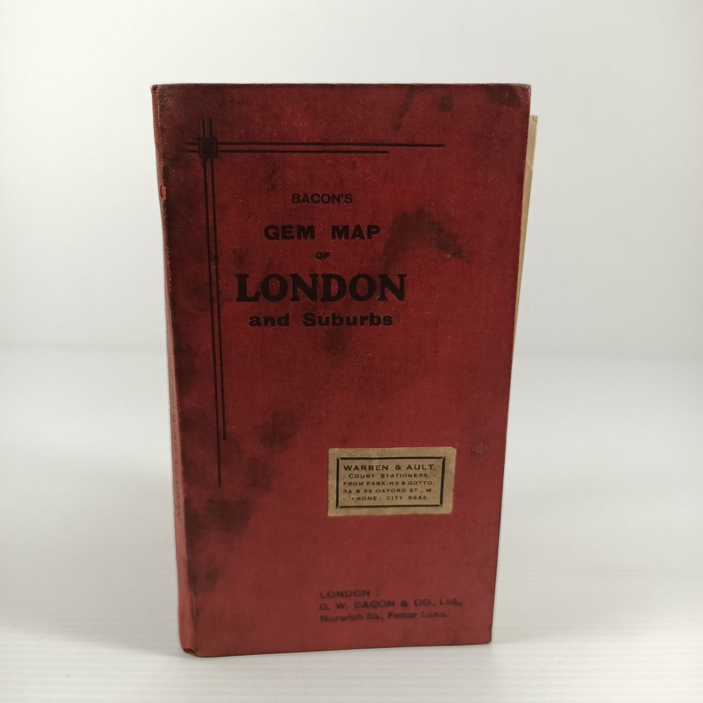 G W Bacon Map London and Suburbs Fold Out Booklet Underground Railway Buildings