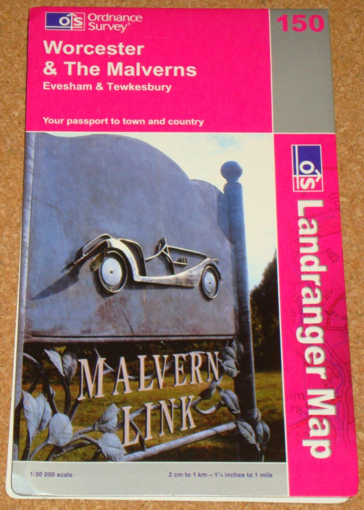 UK ORDNANCE SURVEY Landranger (1:50000) Map 150 – Worcester & The Malverns