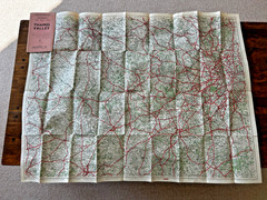 Thames Valley Geographia New Road Map. 1950s. Linen Paper Map
