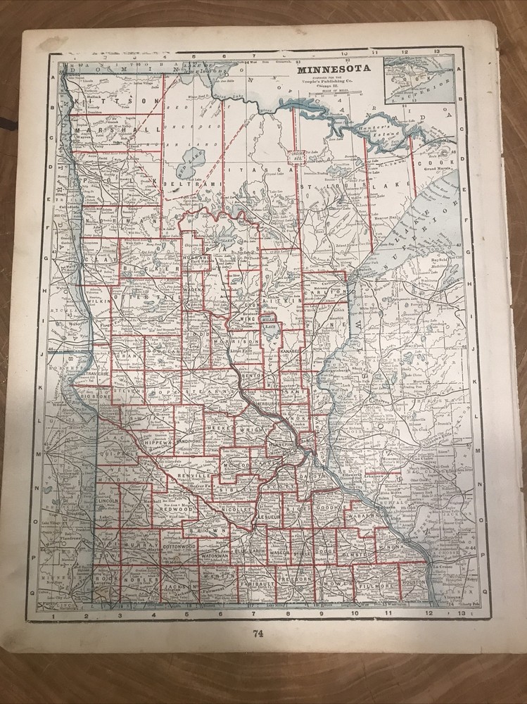 1895 Peoples Family Atlas Maps Minnesota Nebraska