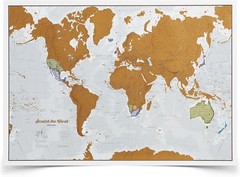 Detailed Scratch The World Map with A2 Bonus Map – Travel Tracker Gift