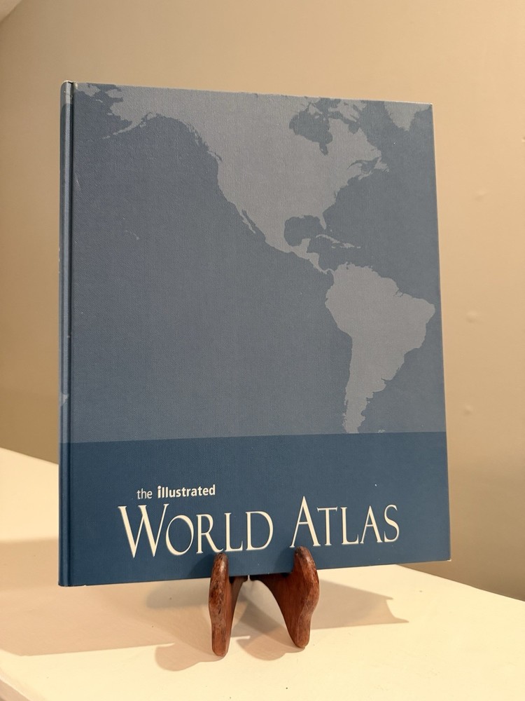 Illustrated World Atlas Hardcover 2004 Barnes Noble Color Maps Geography Book