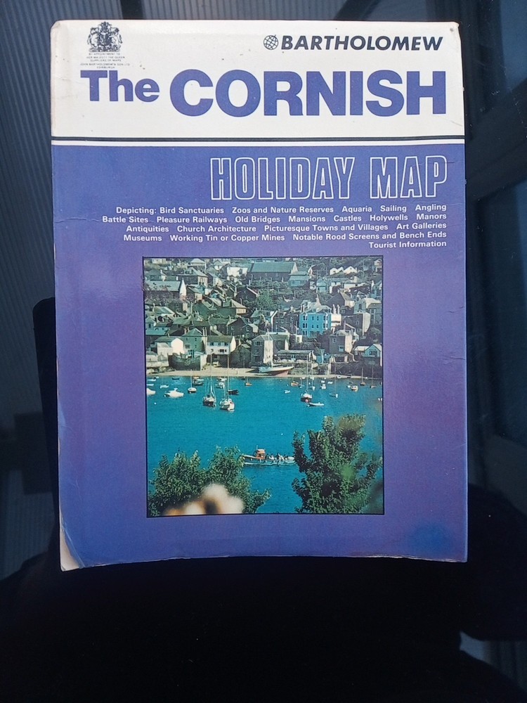 Bartholomew The Cornish Holiday Map Motoring Map Vintage Cornwall 1984