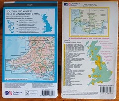 Bundle of 2 OS Fold-out Maps South & Mid Wales | South Pembrokeshire