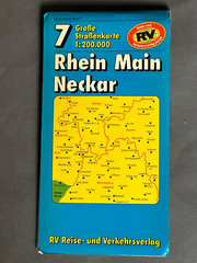 RV Reise-und Verkehrsverlag,Folded Map, of Rhein Main Neckar, Germany, 1983