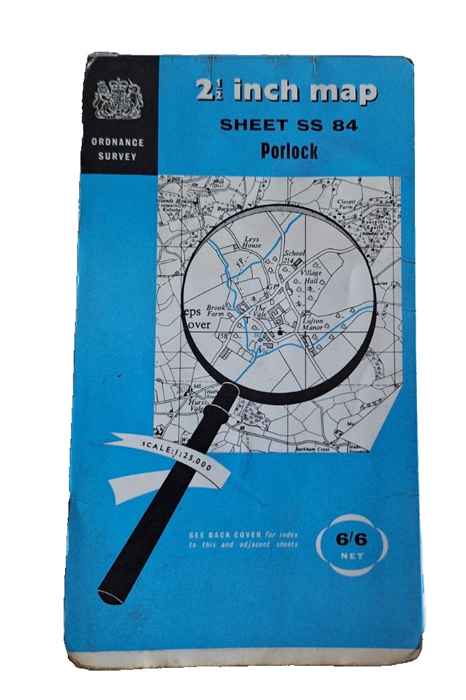 PORLOCK ORDNANCE SURVEY 2 1/2 Inch Maps 1960’s . 1:25000 VGC Sheet SS 84