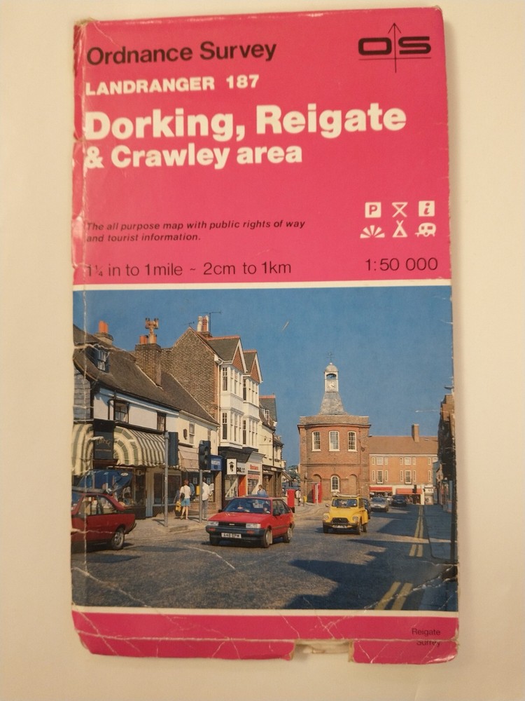 OS 1:50,000 Landranger Sheet 187 Dorking, Reigate & Crawley area, 1991