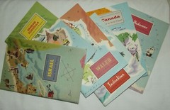 American Geographical Society Around The World Booklets Set 6 w/Stickers 1957-60