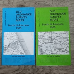 Pair of Alan Godfrey Old Ordnance Survey Maps East Yorkshire Holderness 1905