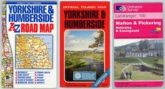 3 Maps OS 100 Malton + Pickering, Yorkshire Humberside Tourist Map and Road Maps