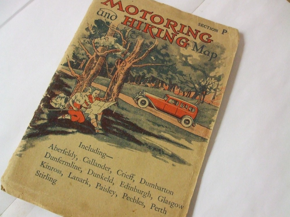 Vintage original Scottish ‘Motoring and Hiking’ map