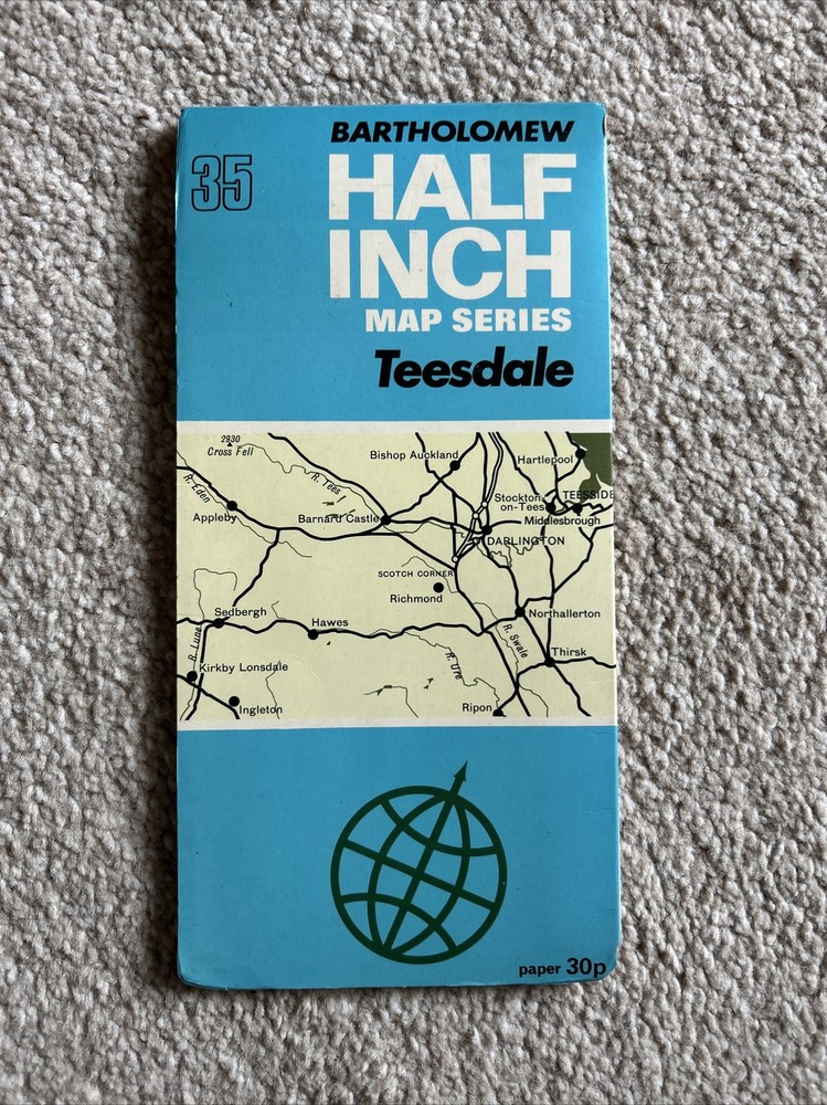 TEESDALE Bartholomew – Half Inch Map 1971 No 35 Darlington Aysgarth