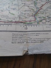 VINTAGE ORDNANCE SURVEY MAP EXMOOR ONE INCH 1925 SOME TEARS ON FOLDS