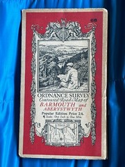 Vintage Ordnance Survey Popular 1 Inch Cloth Map, Barmouth & Aber, 1922. No:68
