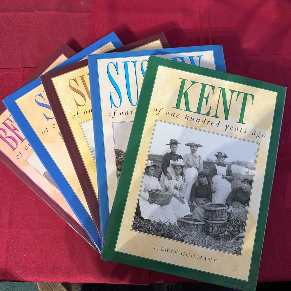 5 Books Counties Of 100 Years Ago, Inc Kent, Berks, Surrey, Suffolk And Sussex