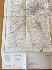 1957 Ordnance Survey One Inch Seventh Series Map 95 Blackburn And Burnley