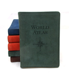 ATLAS The Traveler’s Atlas A Geographic Handbook c1997 Suede Cover 4×6″ GREEN
