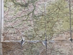 Antique Cloth Map – Bartholomew’s NEW REDUCED SURVEY – 32 SALISBURY PLAIN c 1910