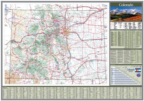 48X66 COLORADO STATE OFFICIAL EXECUTIVE LAMINATED WALL MAP By C O Dept Of *NEW*