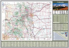 48X66 COLORADO STATE OFFICIAL EXECUTIVE LAMINATED WALL MAP By C O Dept Of *NEW*