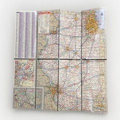 Rand McNally Easy to Fold:Illinois State Laminated Map 2014 EUC 9” X 4.25 Folded