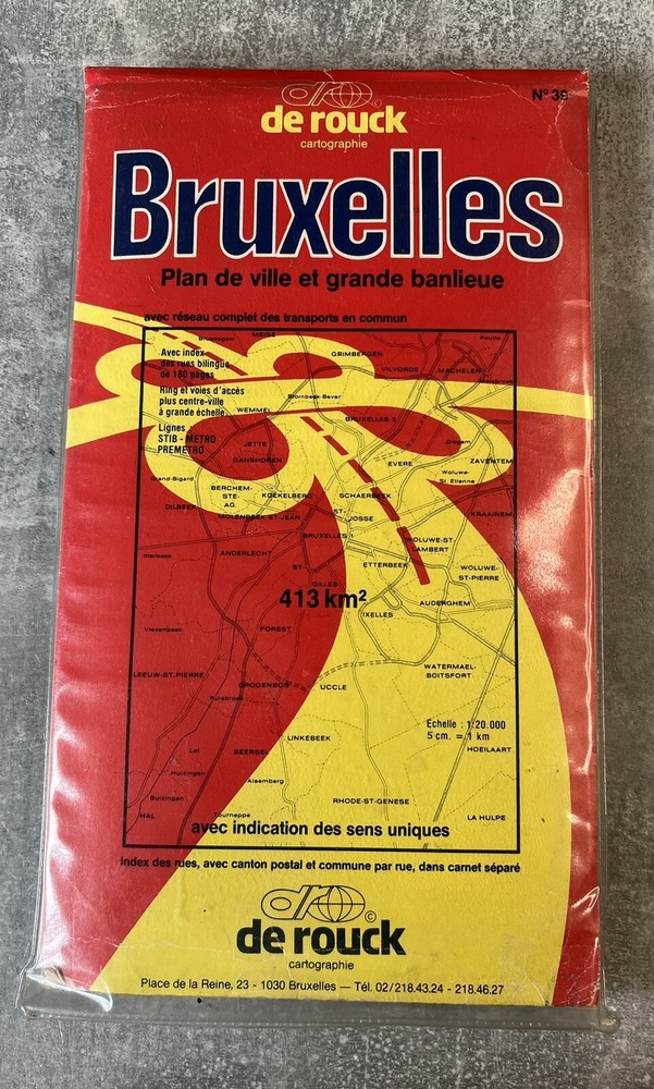 Brussels Belgium – 1989 – Map 39 and Plan de ville et grande banlieue – De Rouck