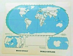 Large Markable World Outline & Map Geography History Grade 4 5 6 7 8 9 10 11 12+