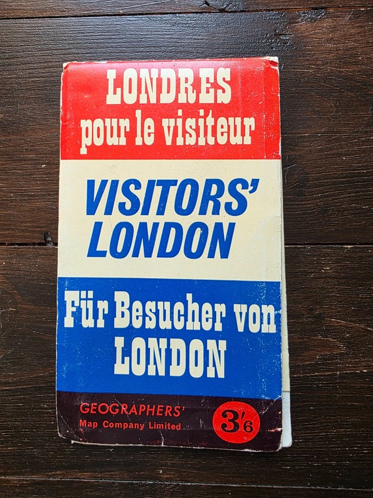 Vintage 1960s Visitors’ London Map Geographers English French and German