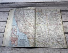 VTG National Geographic Society Atlas Folio 1958 LARGE Hardback Book World Maps