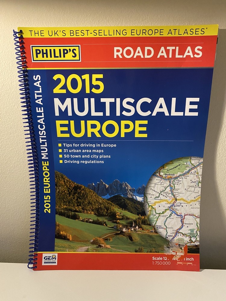 Philip’s Multiscale Europe 2015: Spiral A3 (Road Atlas Europe) Book The Cheap