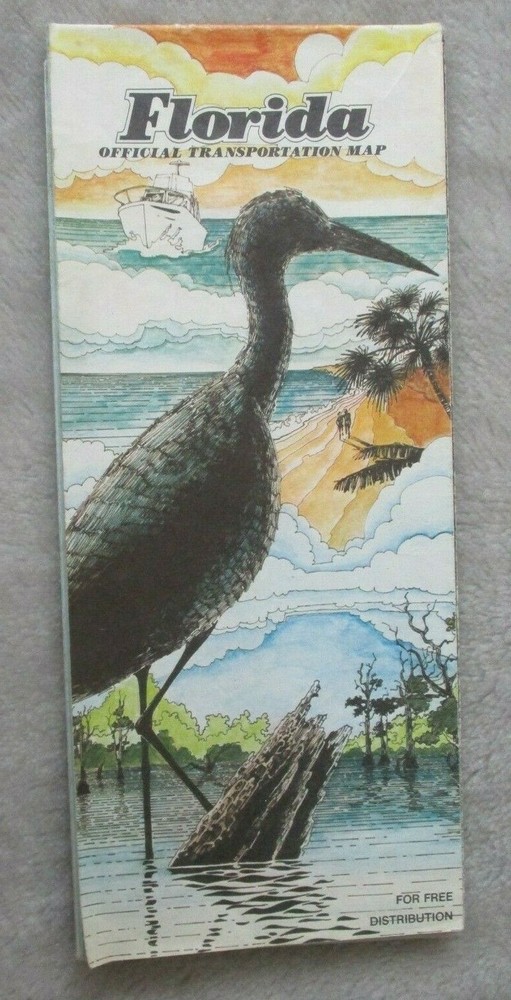 Vintage Florida Official Transportation Map 1981