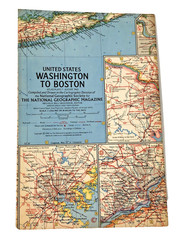 National Geographic Map Poster 24×19 Washington DC to Boston August 1962 Vintage